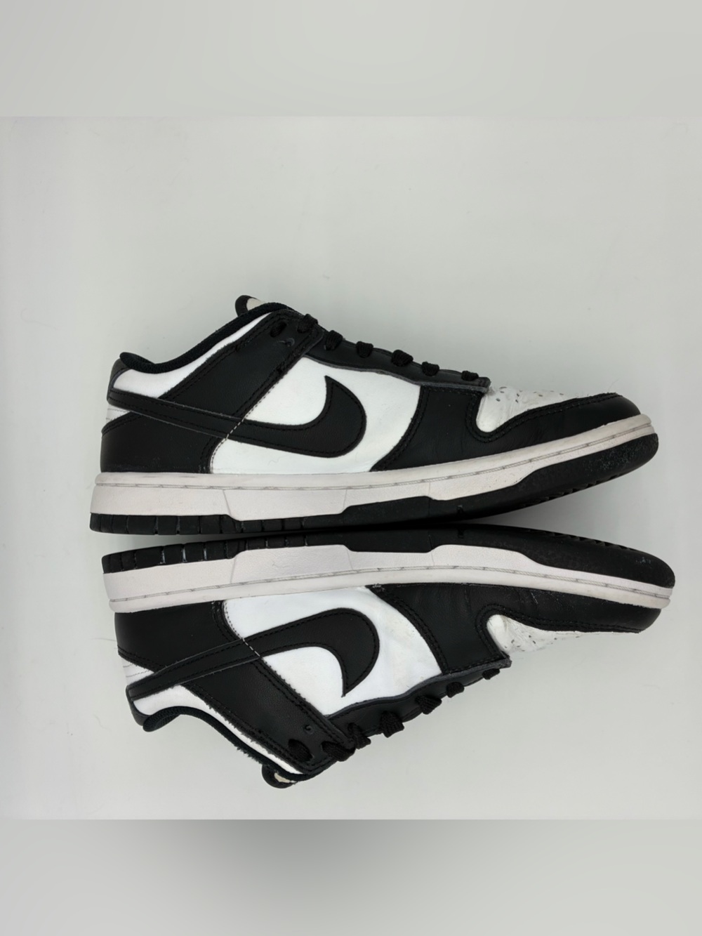 Nike Dunk Low Panda Black White Leather Sneakers Sz 7